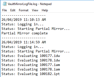 vault mirror log file